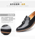 Elegant Pointed Toe Leather Oxfords for Men - Formal Office, Wedding, and Party Dress Shoes Featuring Comfortable Slip-On Design and Durable Rubber Outsole